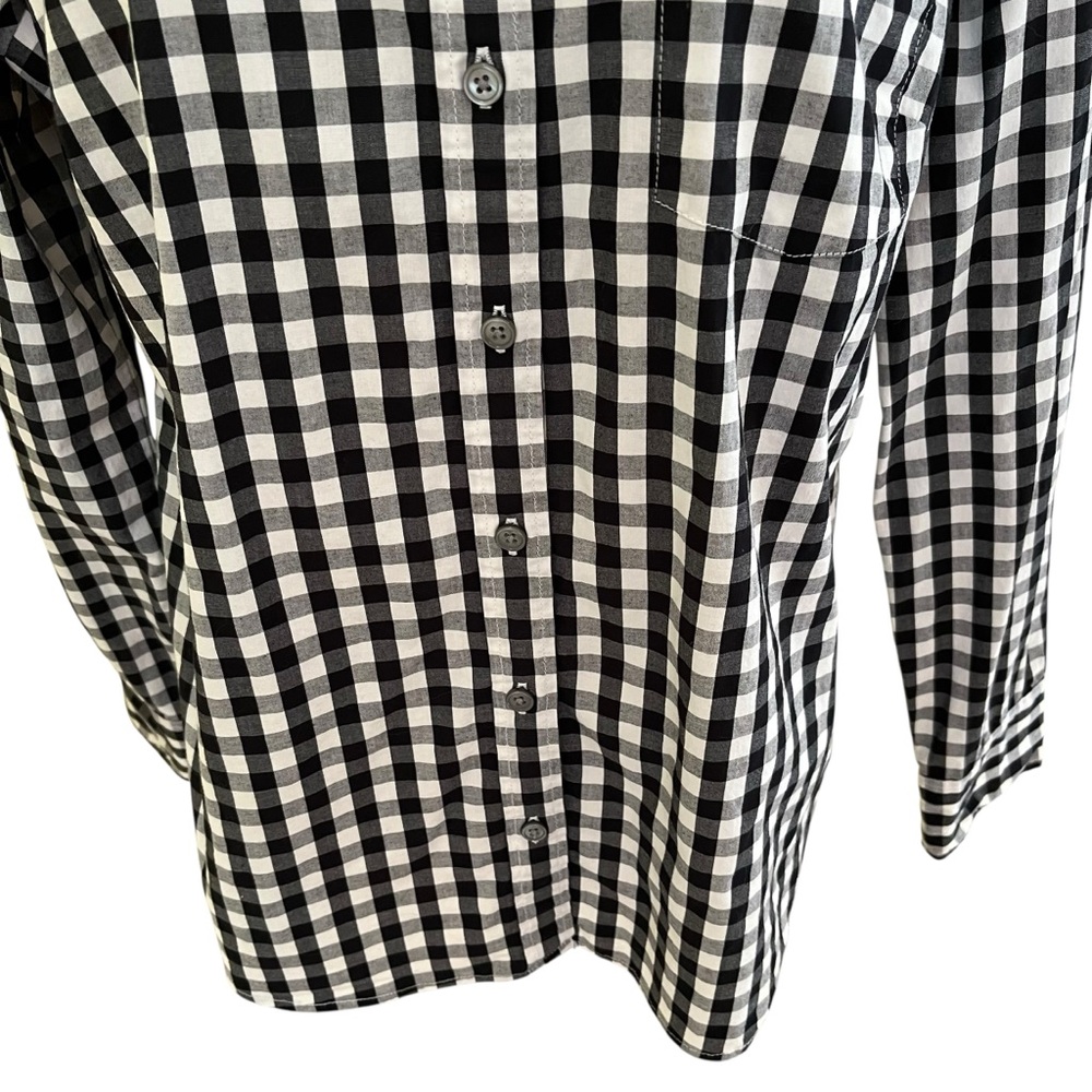 J. Crew Black and White Gingham Button-Down Shirt - Picture 4 of 8